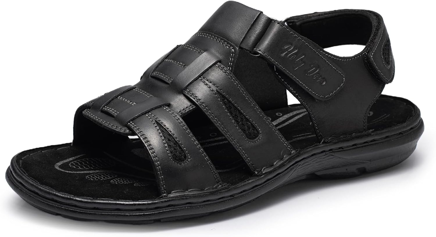 

Мужские сандалии Holy Dove с открытым носком, кожаные, рыбацкого типа, спортивные, для походов и активного отдыха, летние повседневные сандалии, черный