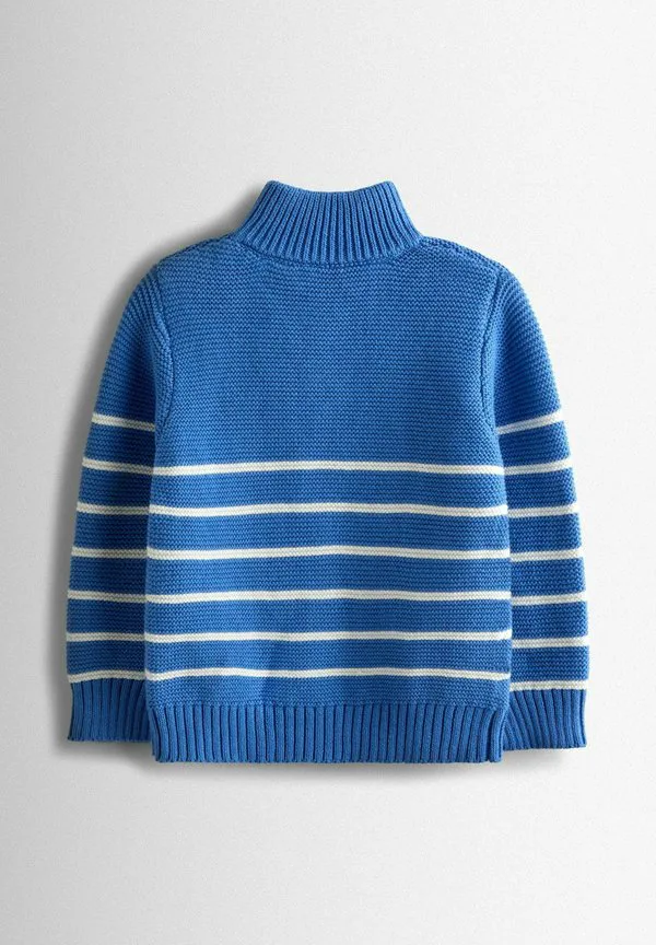 Джемпер в полоску с половинной молнией, стандартного кроя. Jojo Maman Bébé, Blue/Cream Stripe — фото 2