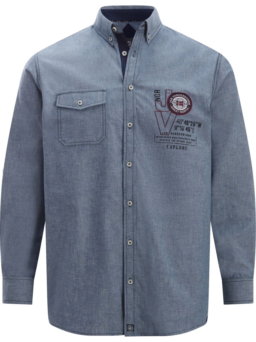 

Повседневная рубашка Jan Vanderstorm Comfort fit Button Up Shirt Levtarvik, пыльно-голубой