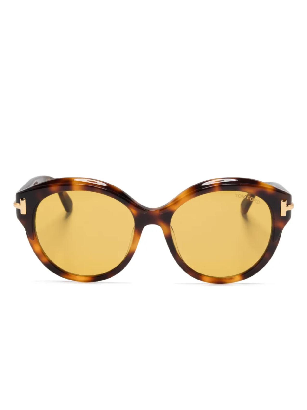 

TOM FORD Eyewear солнцезащитные очки в круглой оправе, коричневый