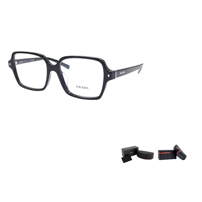 

Очки в квадратной оправе с логотипом Prada, черный