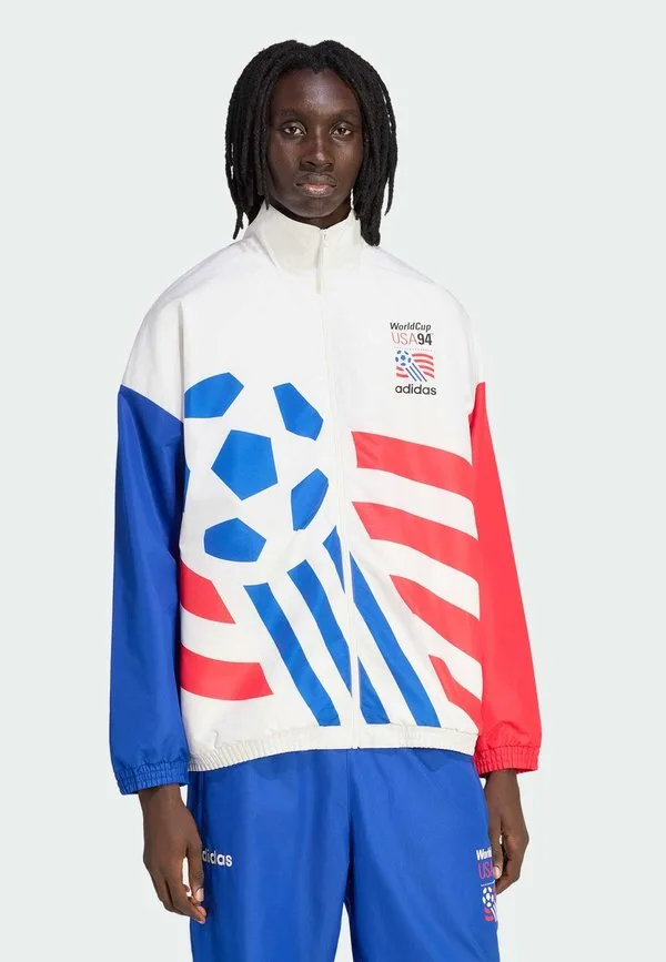 Игровая куртка-бомбер с графическим рисунком Adidas Performance, Cloud White