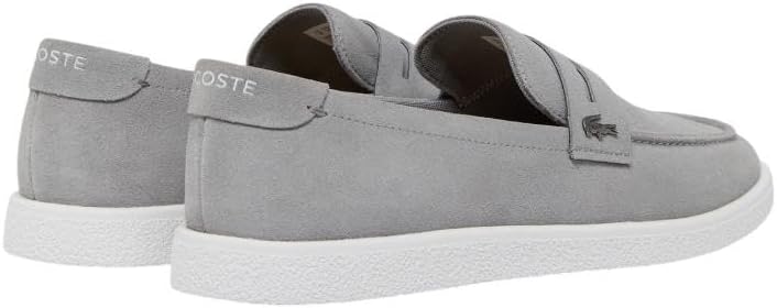Мужские слипоны Lacoste Cochet из замши, белый/серый — фото 2