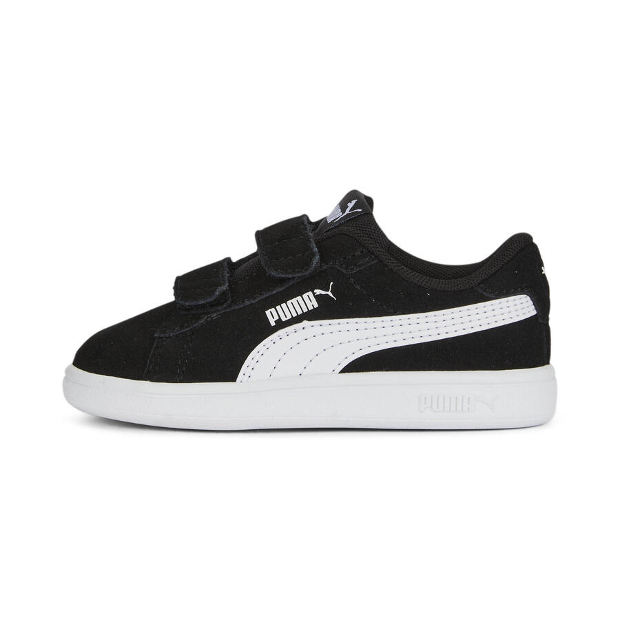 Детские замшевые кроссовки Smash 3.0 PUMA, чёрно-белые — фото 3