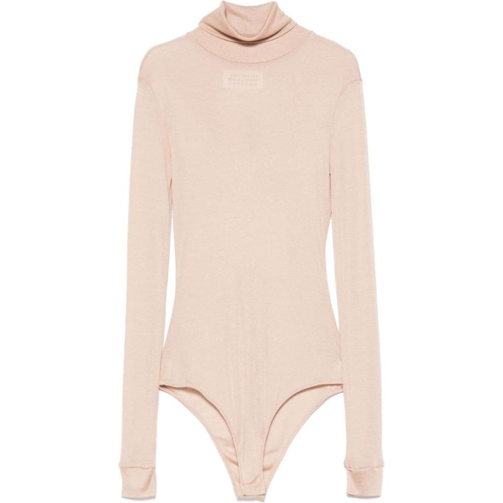 

Футболка с высоким воротом Maison Margiela, розовая