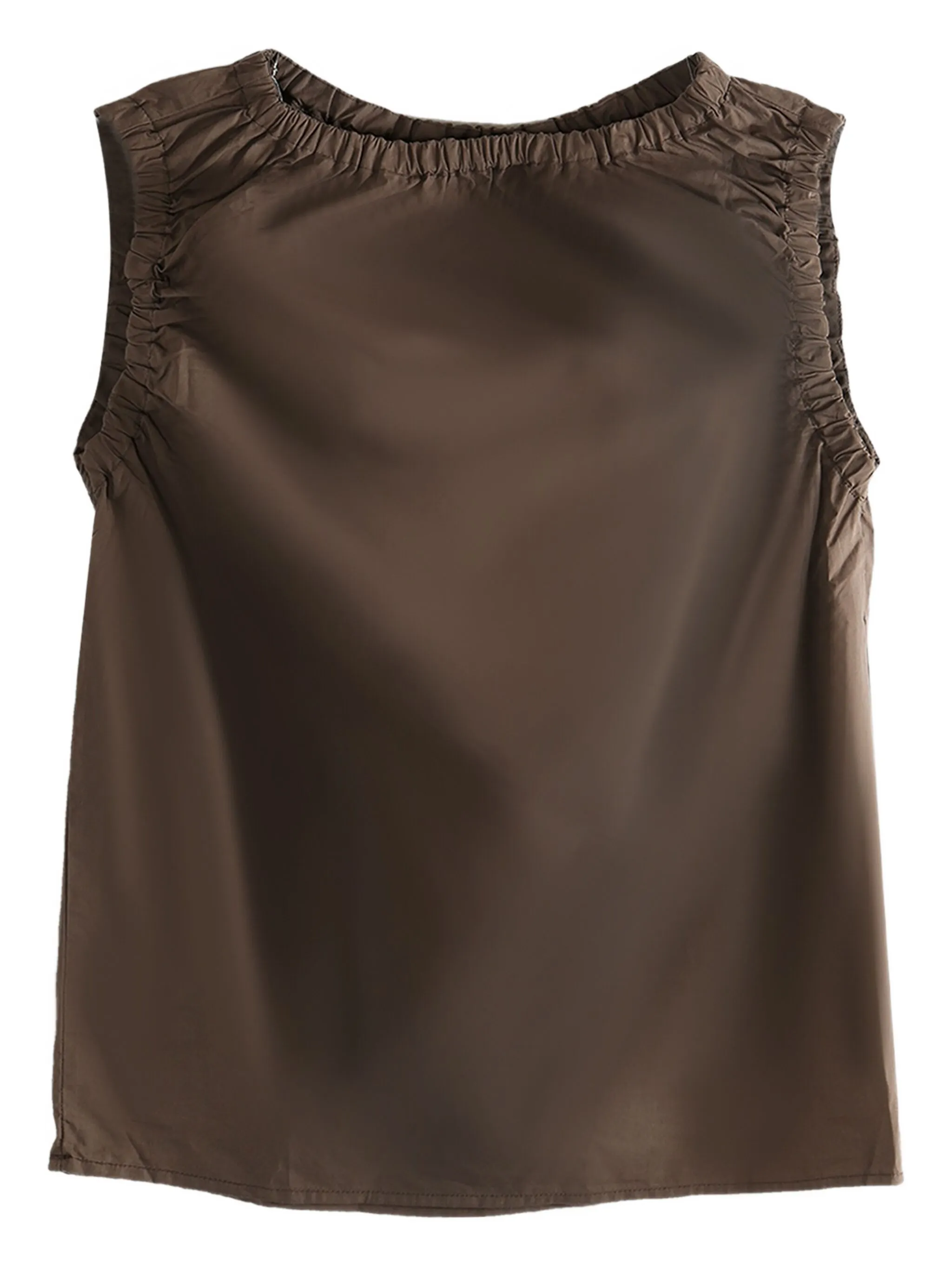 

Топ со сборчатыми рукавами Baserange, коричневый