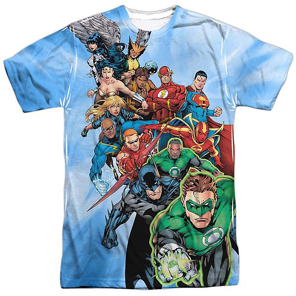 

Футболка с коротким рукавом adult 100% poly crew justice league of america heroes unite Licensed Character