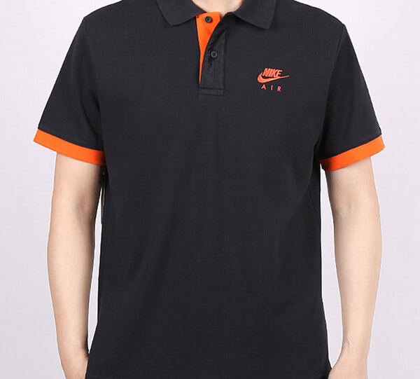 Футболка sportswear lapel short sleeve polo shirt black Nike, черный — фото 3