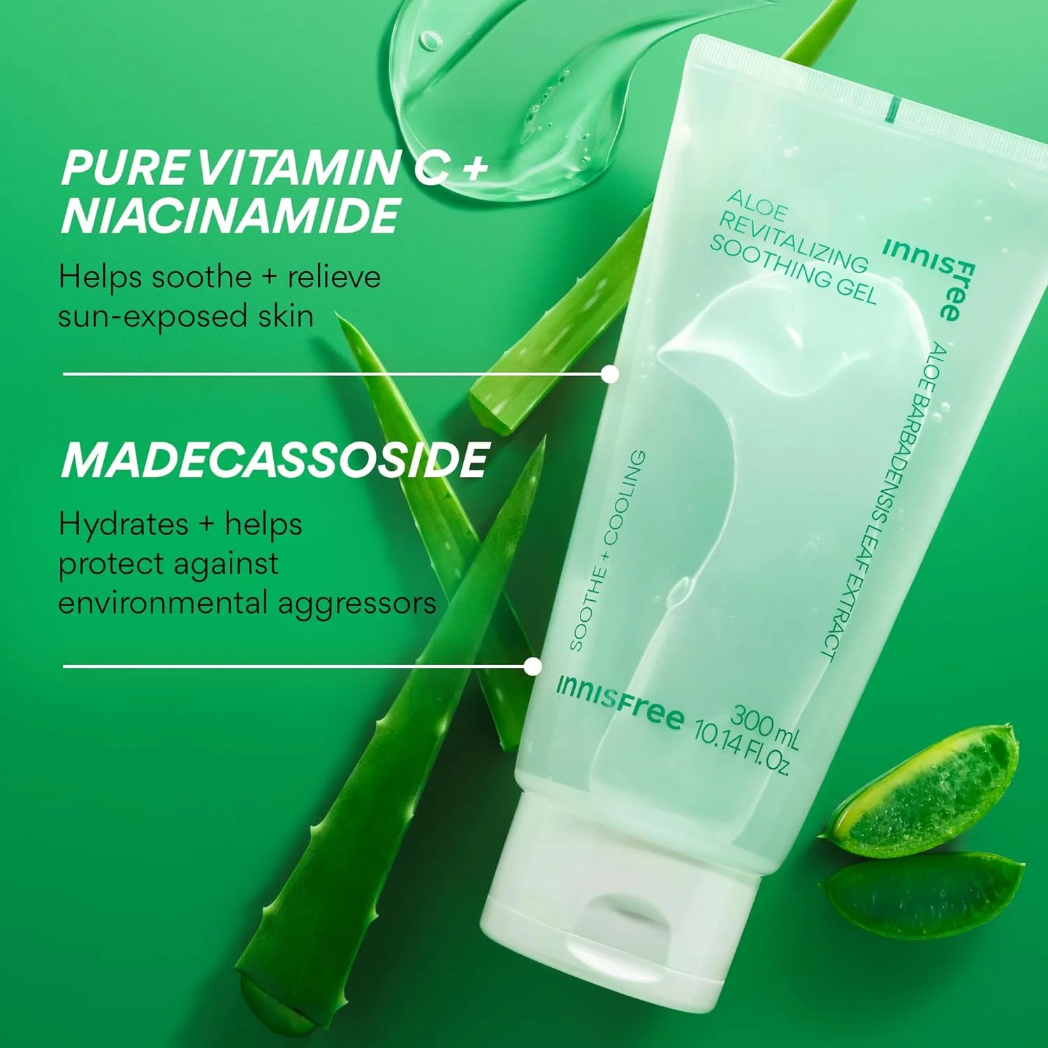 Крем для лица SPF INNISFREE Увлажняющий гель для лица и тела Aloe Vitalizing Soothing Gel — фото 3