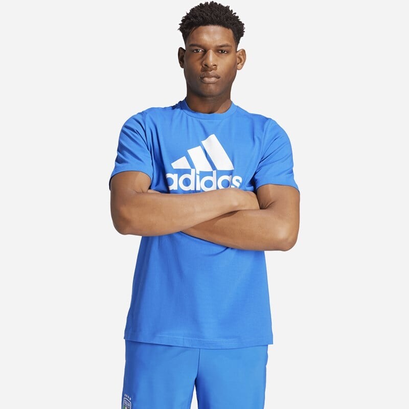 

Мужская футболка Италия с графикой ДНК Adidas, синий