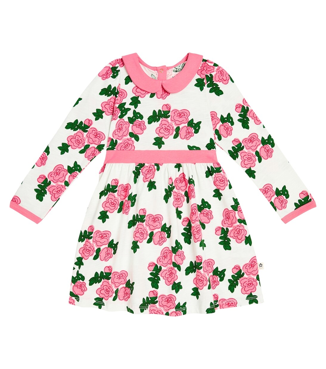 

Хлопковое платье с розами Mini Rodini, розовый