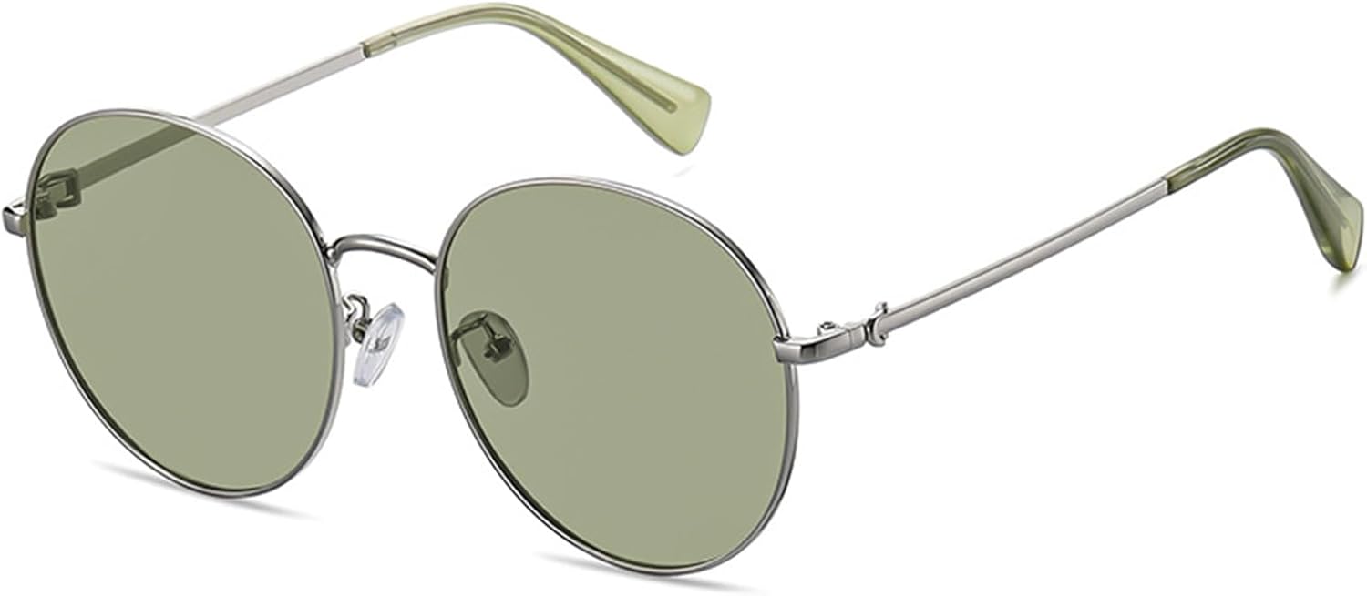 

Женские круглые поляризованные солнцезащитные очки - UV400, металлическая оправа, ретро-стиль, легкие, подходят для вождения, путешествий и отдыха на природе Bubmari, F