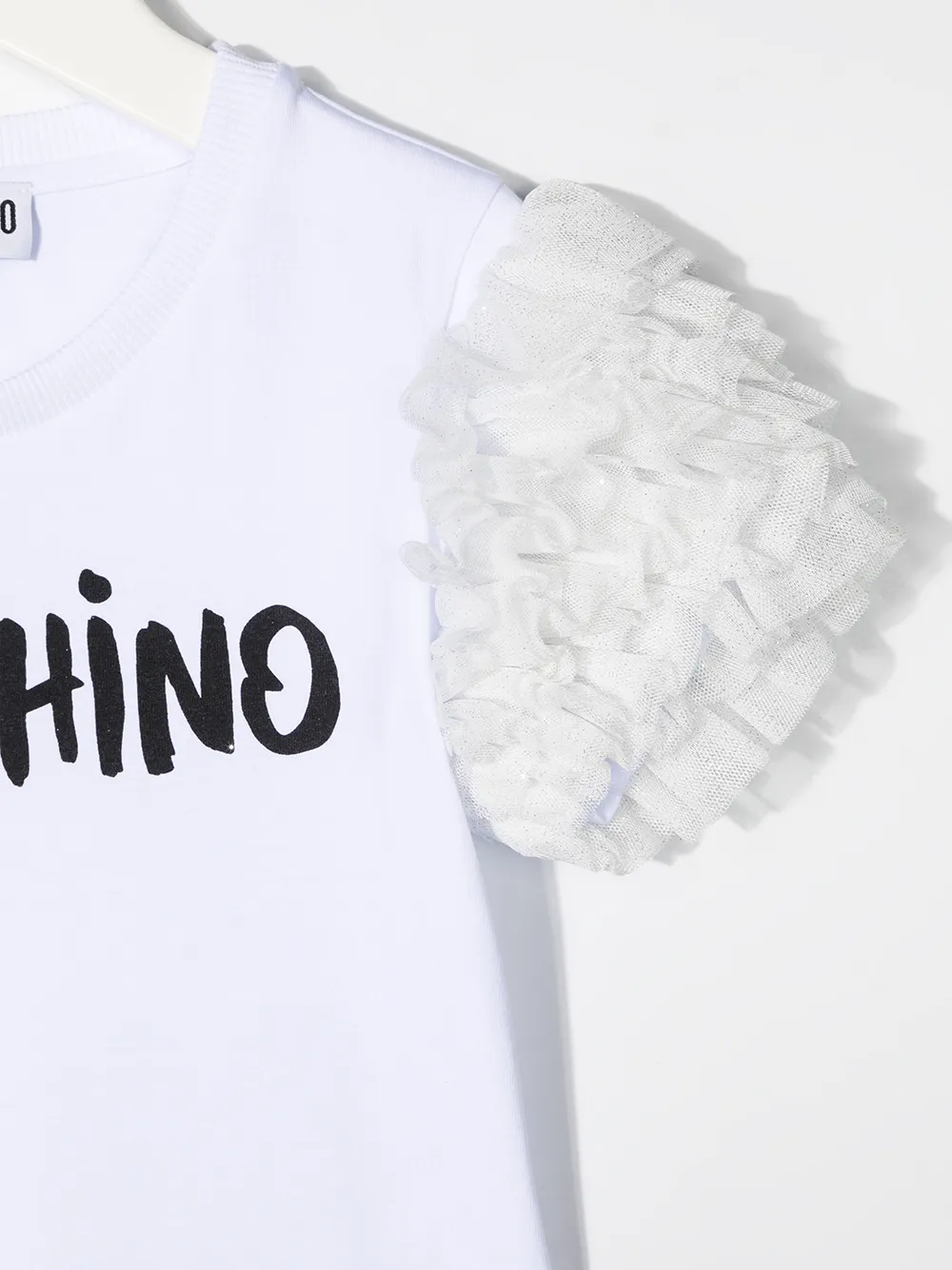Футболка с оборками Moschino Kids, белый — фото 3