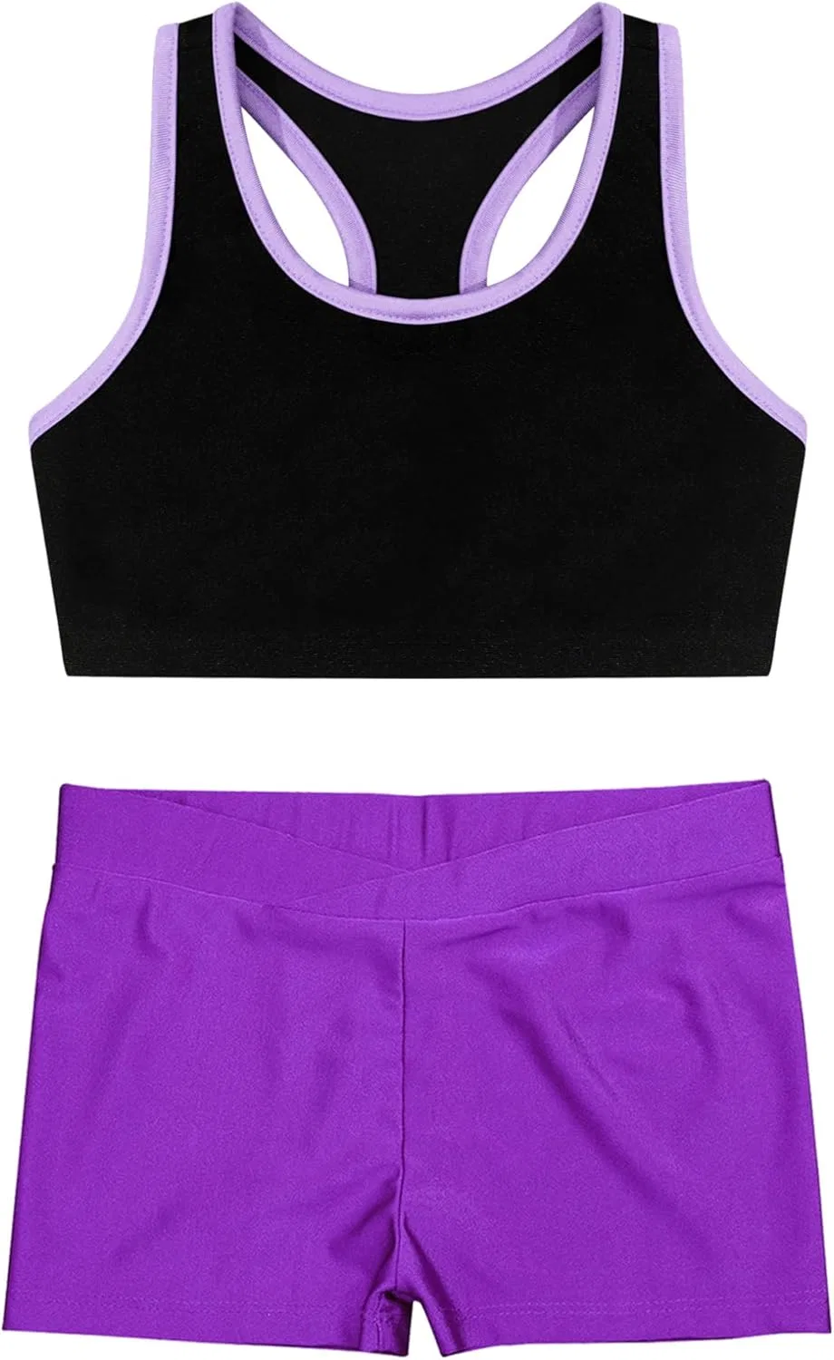 Детский спортивный комплект из топа и шорт YEAHDOR, Lavender — фото 3