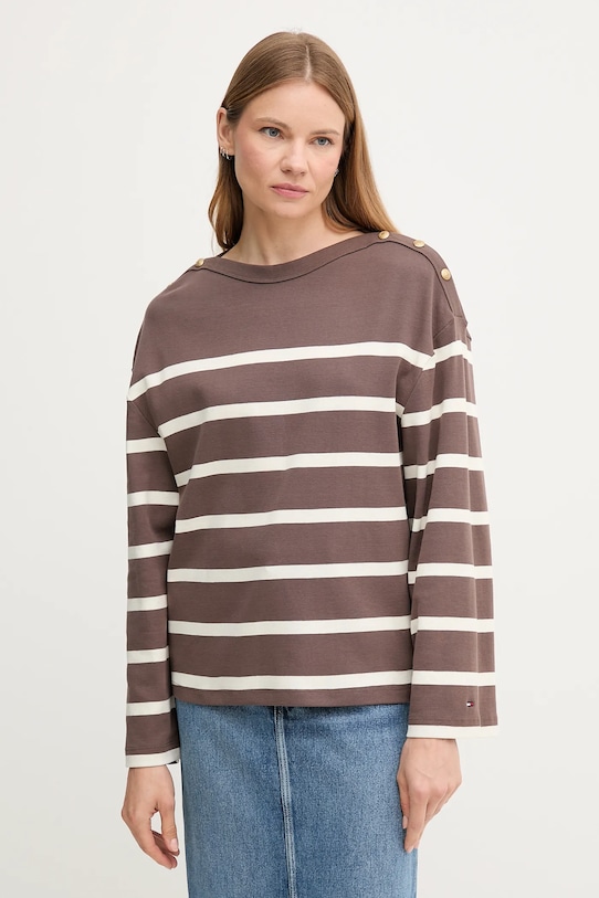 

Хлопковая водолазка Tommy Hilfiger, коричневый