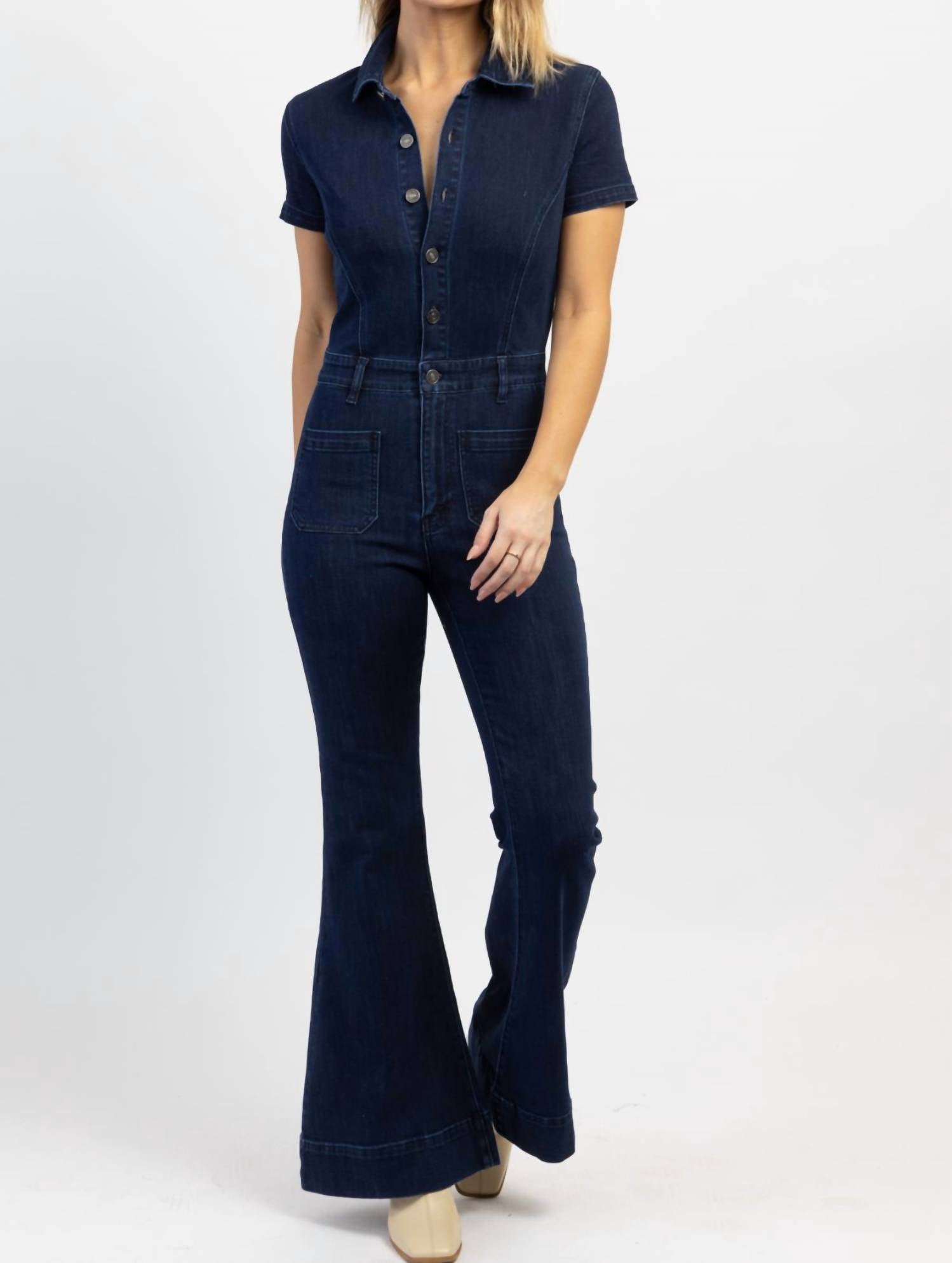 

Джинсы Good Karma Denim Flare Jumpsuit In Blue KanCan
