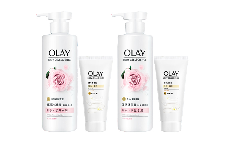 Набор Olay: гель для душа с ароматом розы + лосьон для тела, 530 г х 2 + 70 г х 2 — фото 2