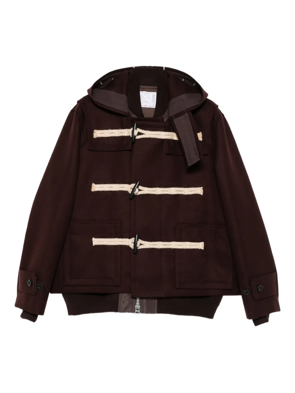 

Куртка с капюшоном и застежкой-молнией SACAI, коричневый