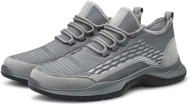 

Мужские сетчатые дышащие кроссовки IGZBIBG на регулируемой шнуровке с круглым носком, низкие, легкие, нескользящие, подходят для повседневной носки и путешествий, серый