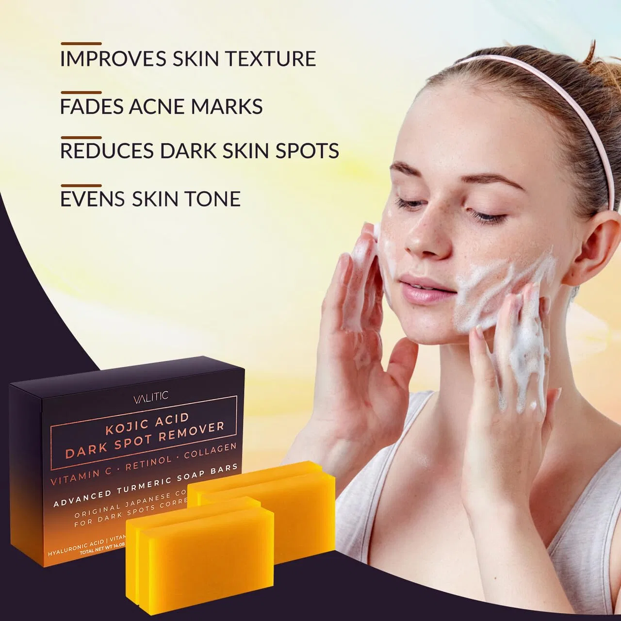Мыло Valitic Kojic Acid для удаления темных пятен с витамином С, 4 шт. Valitic — фото 4