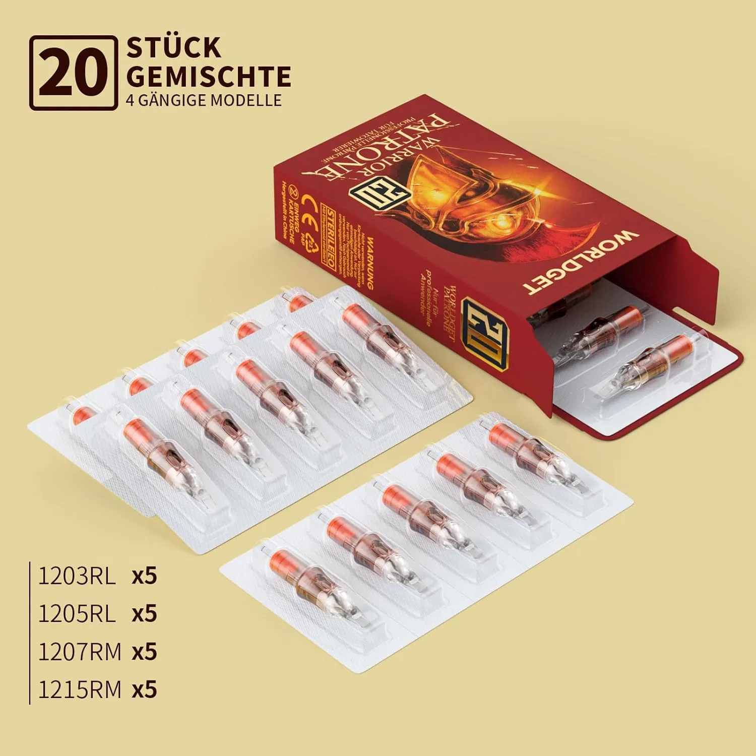 Набор тату-игл #10 RL RS RM M1 от Tattoo Needles, 20 шт. Worldget — фото 3