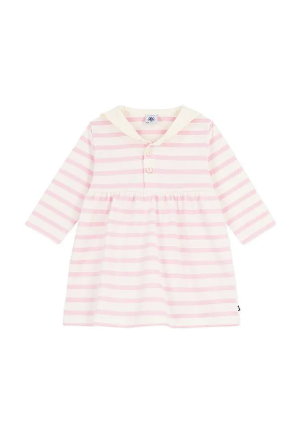 Платье-Халат из трикотажа Petit Bateau, Milk/Marquise