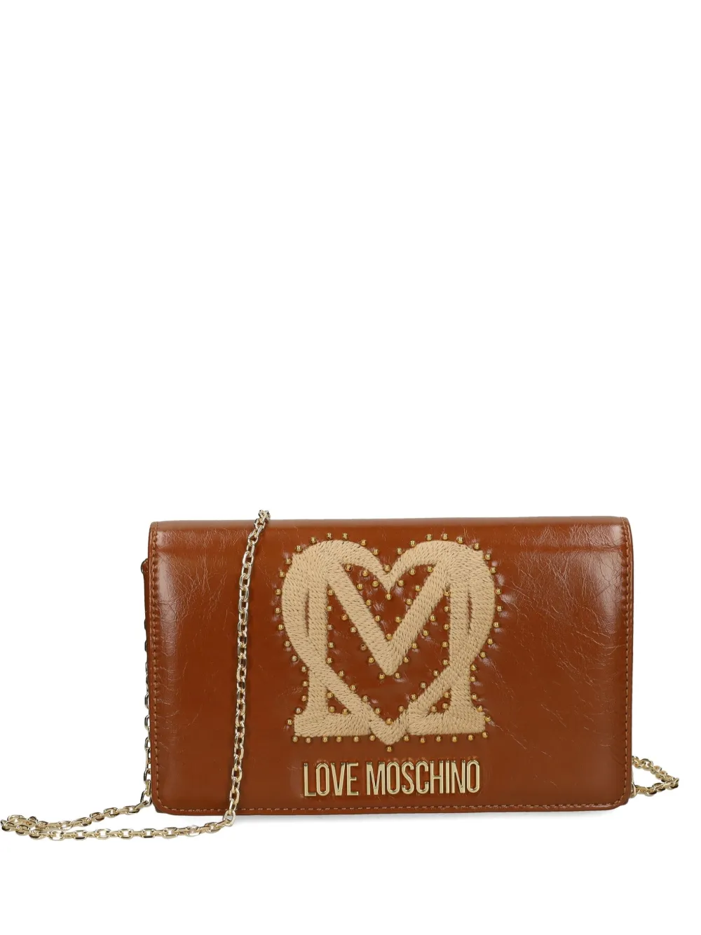 

Сумка через плечо с заклепками Love Moschino, коричневый