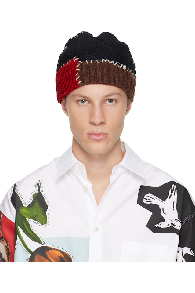 

Шапка из смешанной шерстяной вязки Marni, черный