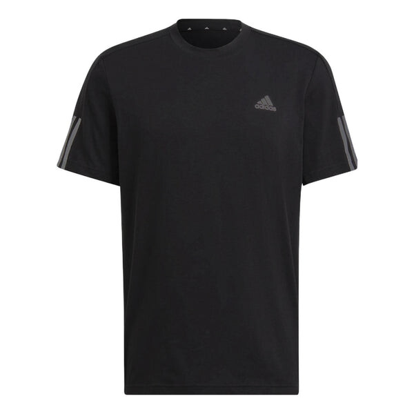 

Футболка adidas Logo Printing Solid Color Stripe Casual Short Sleeve Black, мультиколор