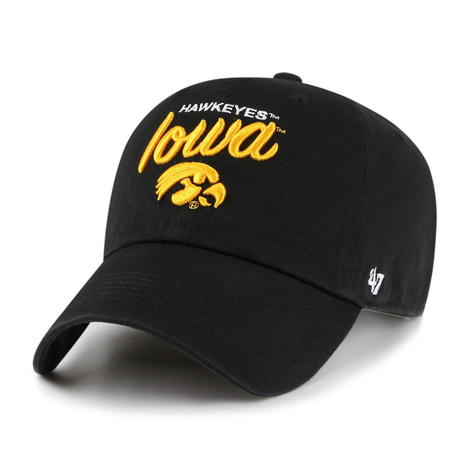 

Женская регулируемая шляпа '47 Black Iowa Hawkeyes Phoebe Clean Up