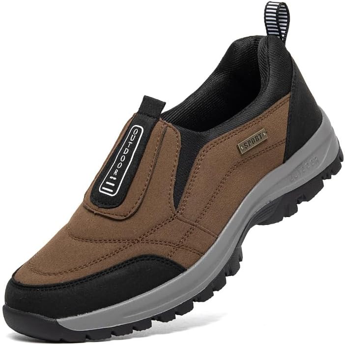 

Мужские слипоны-лосьоны без шнурков, прогулочная обувь для мужчин, удобная дышащая обувь для походов, работы, на любую местность, слипоны на щиколотке для треккинга Soft Time Toy, коричневый