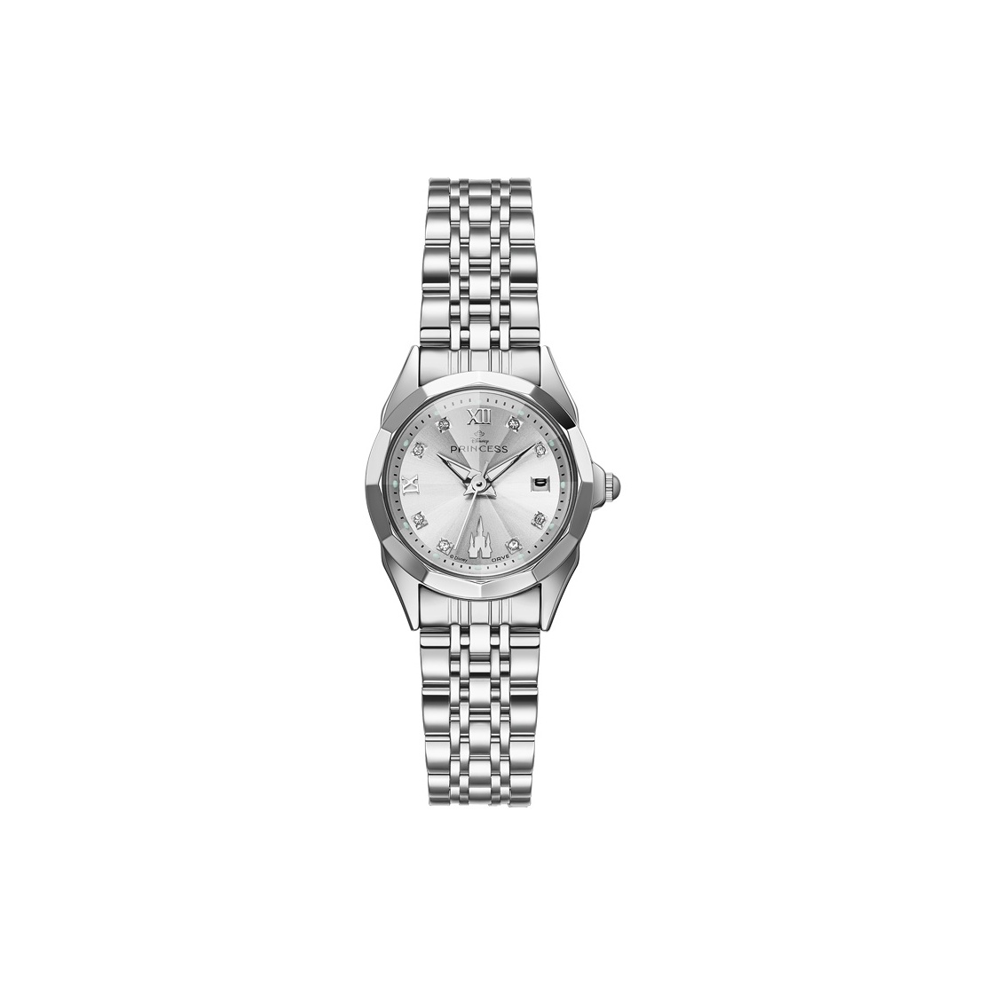 

Disney Часы Princess Quartz Movement Steel Strap Watch Women's Watch Silver Dial, Sparkling Silver