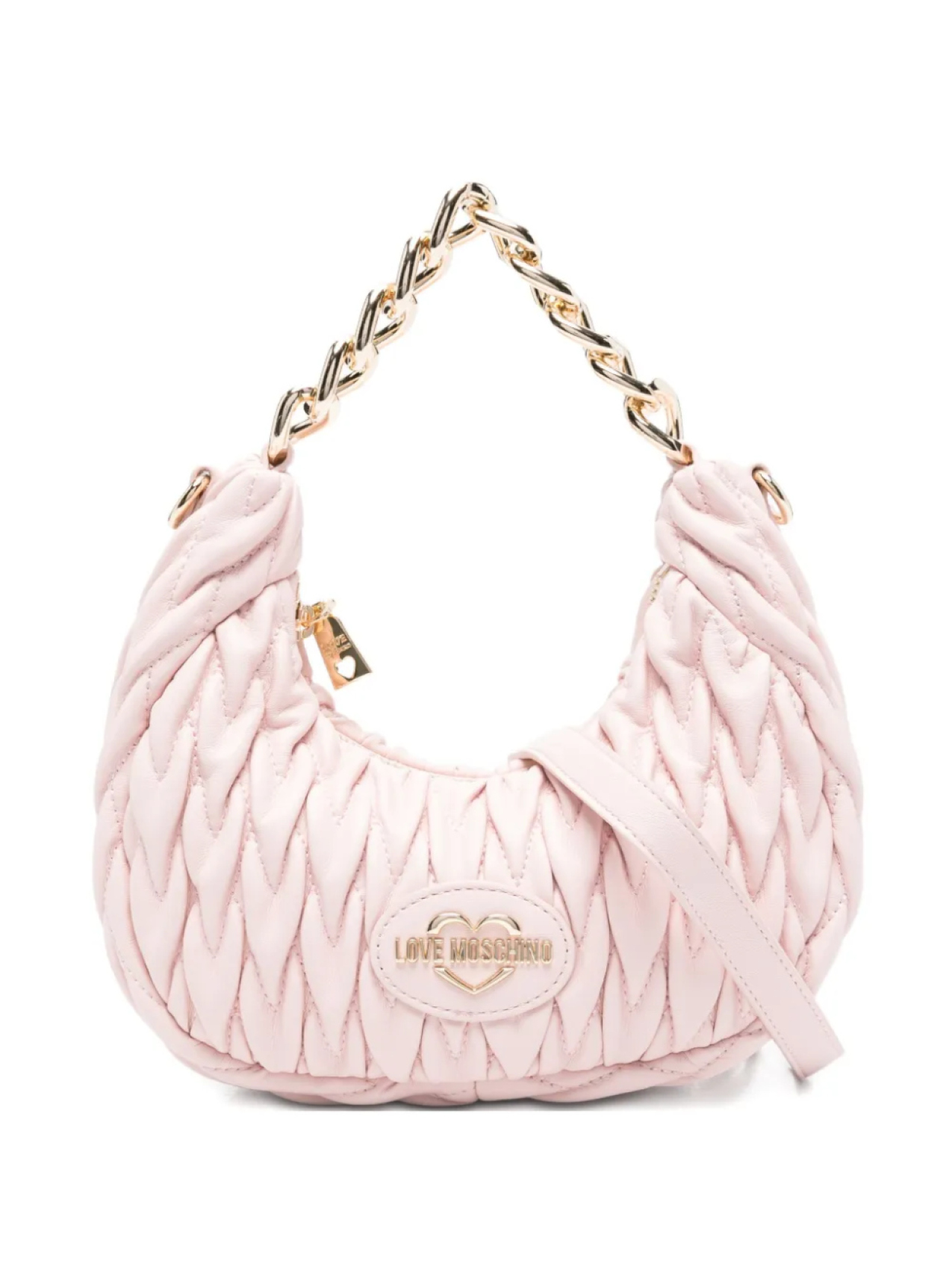 

Стеганая сумка через плечо Love Moschino с цепочной ручкой, розовый