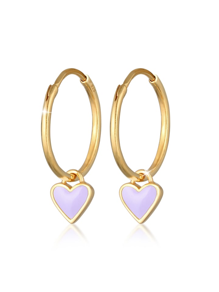 

Elli Серьги в форме сердца из серебра 925 пробы, светло-фиолетового цвета