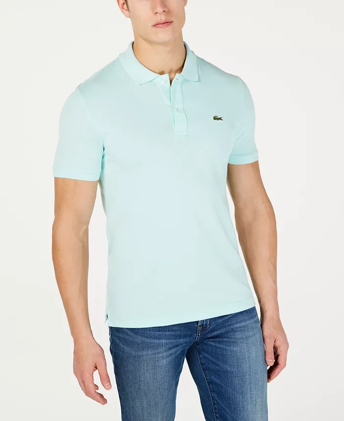 Мужская классическая хлопковая поло с коротким рукавом Lacoste, белый — фото 2