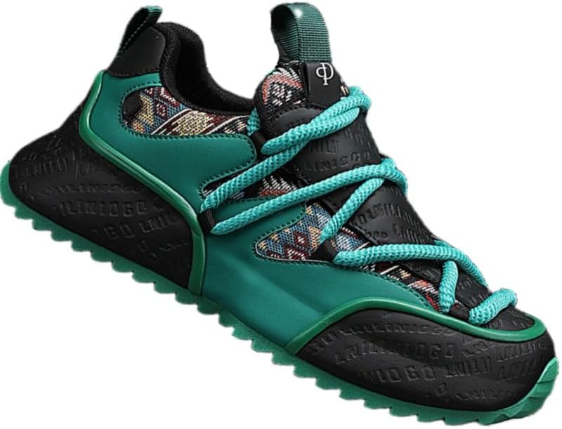 

Мужские кроссовки большого размера для повседневной носки и бега, дышащие, противоскользящие, износостойкие, удобные и стильные Fmshi, черный/зеленый