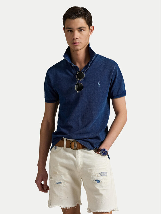 

Рубашка поло облегающего кроя 710970581001 Polo Ralph Lauren, синий