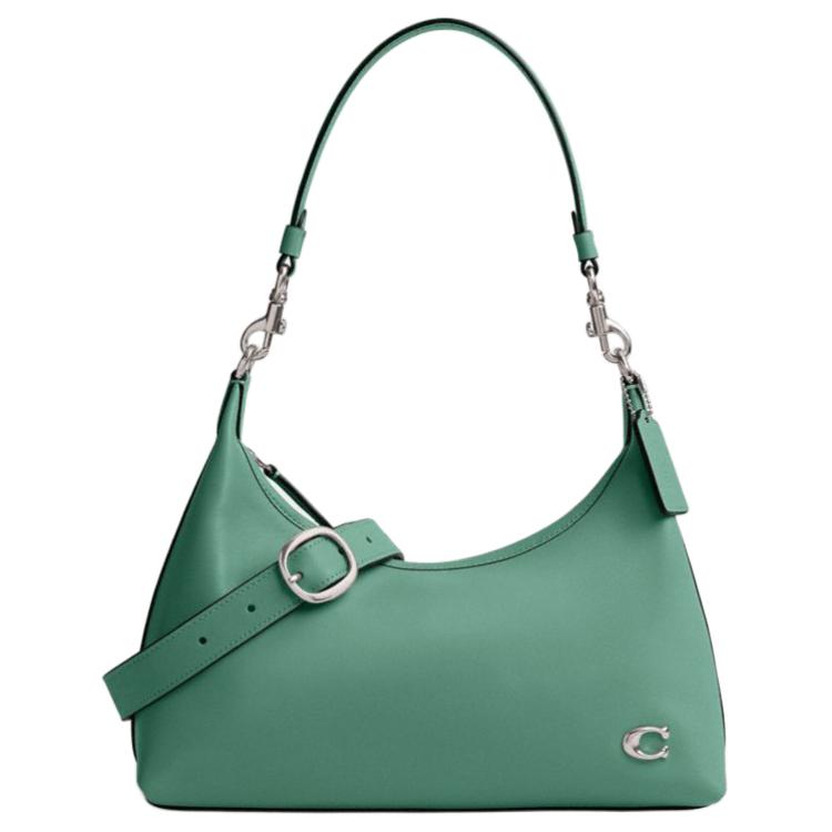 

Сумка через плечо Coach Juliet Glove Tanned Leather большая, серебристый и сапфирово-синий