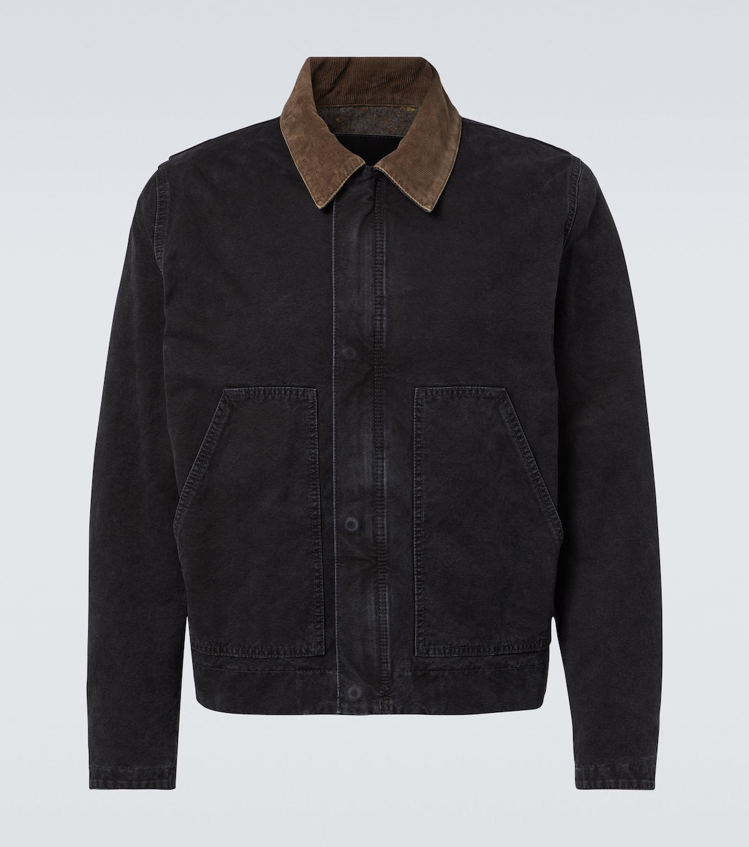 

Куртка из хлопкового полотна с отделкой из вельвета Saint Laurent, Faded Black