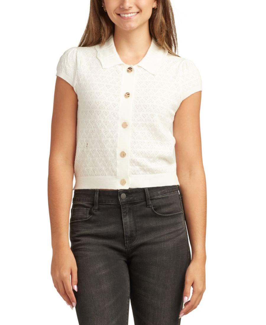 

Детский кардиган с отложным воротником и застежкой на пуговицы спереди BCX, Ivory