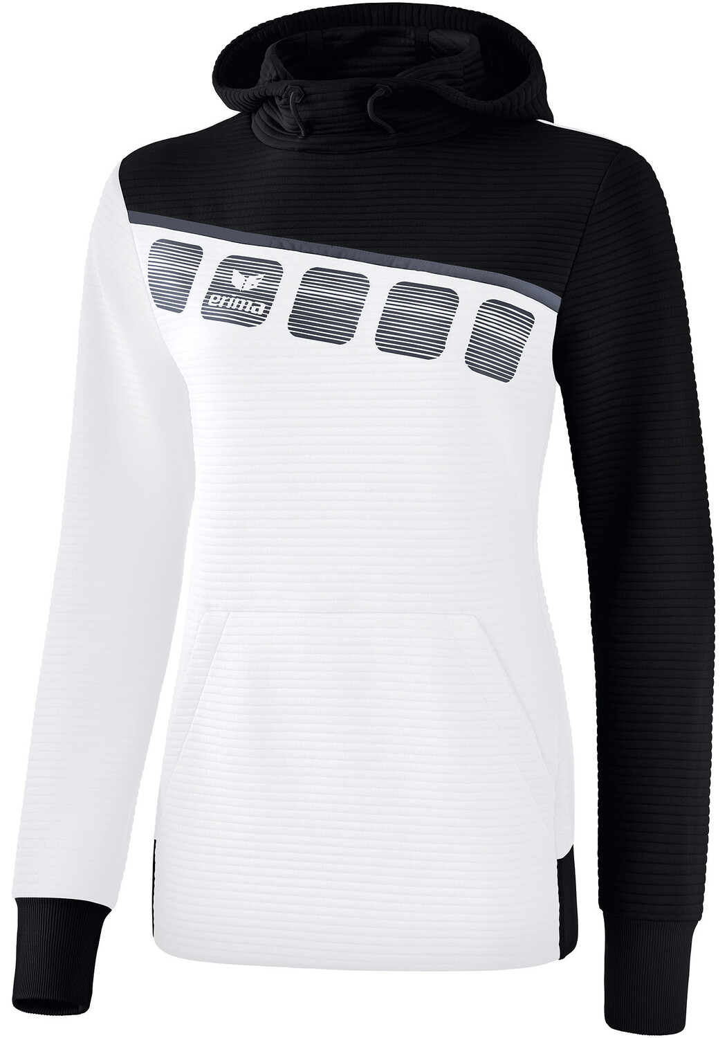 

Толстовка erima 5 C Kapuzensweat, белый/черный/темно-серый