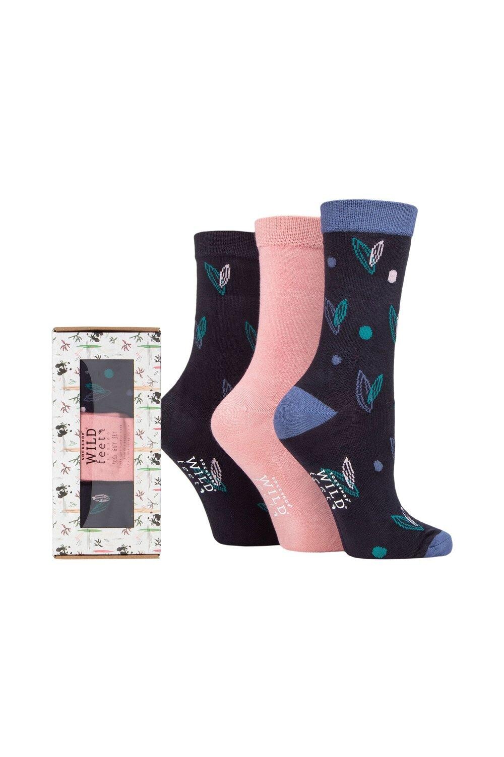 

3 пары бамбуковых подарочных коробок SOCKSHOP Wild Feet, зеленый