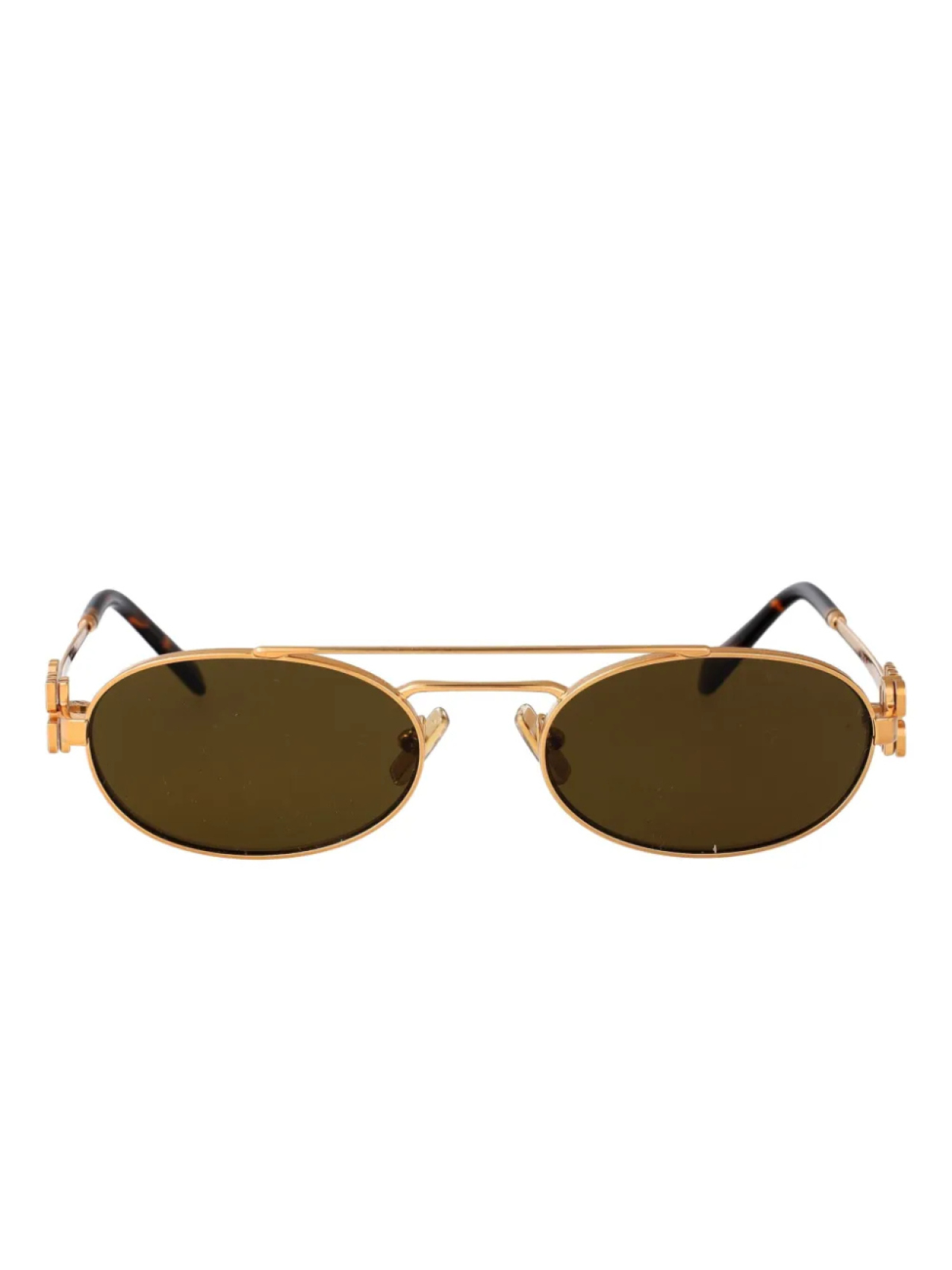 

Miu Miu Eyewear солнцезащитные очки в овальной оправе, золотой