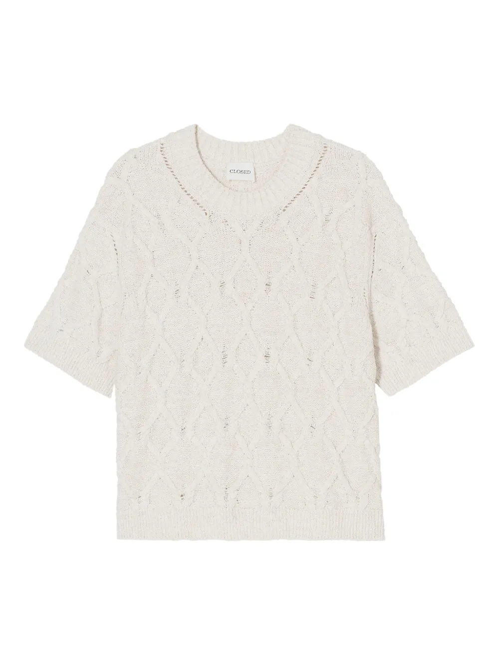 

Топ фактурной вязки с короткими рукавами Closed, нейтральный