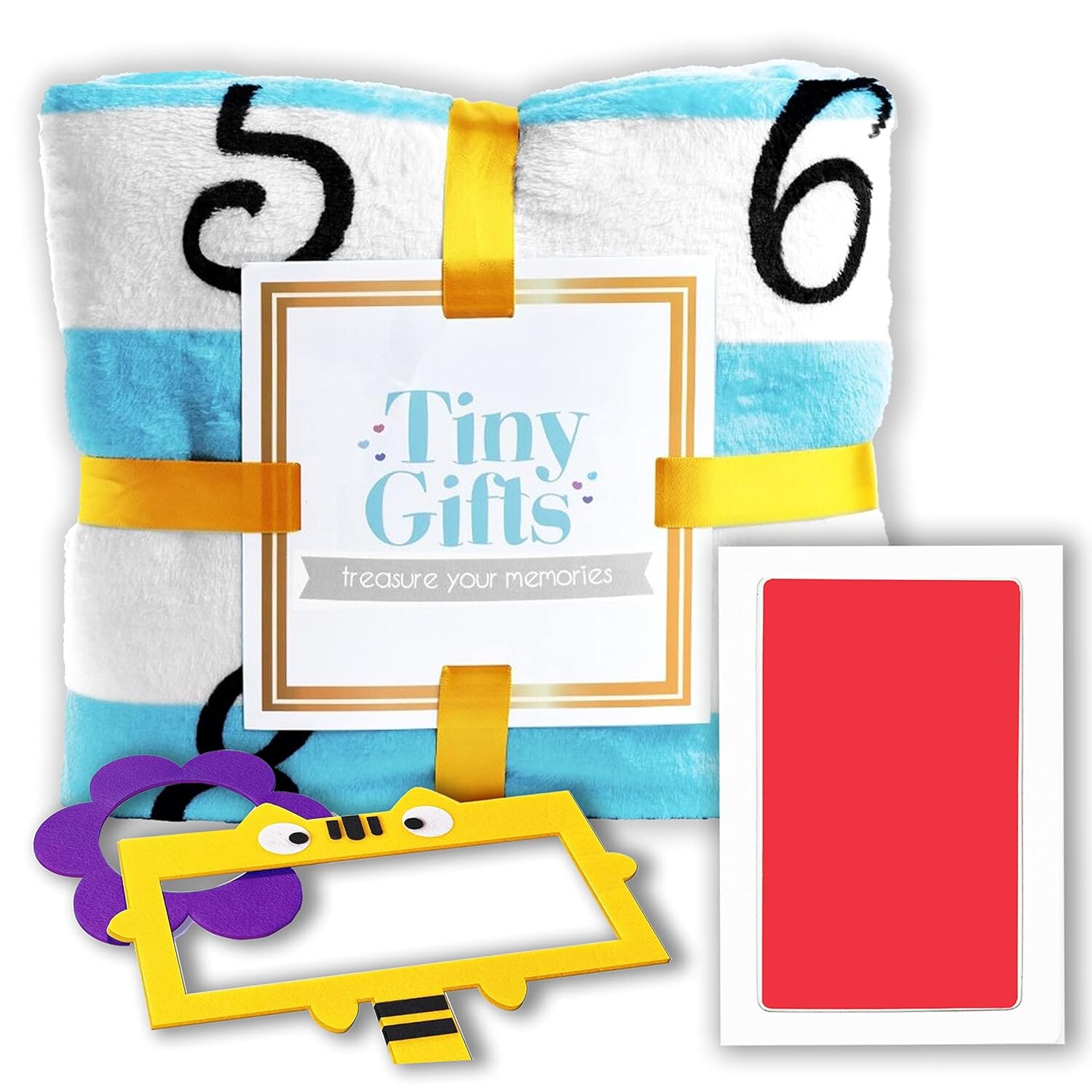 

Tiny Gifts Голубое детское одеяло «Monthly Milestone» + очень большая красная подушечка для чернил Clean Touch.