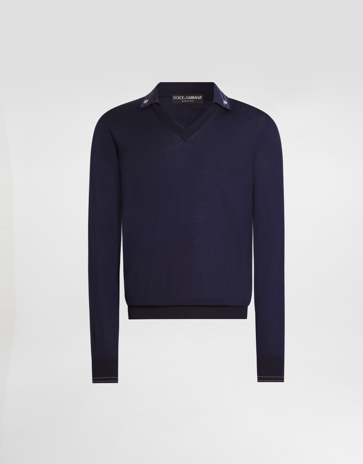 

Шелковая рубашка поло DOLCE & GABBANA, синий