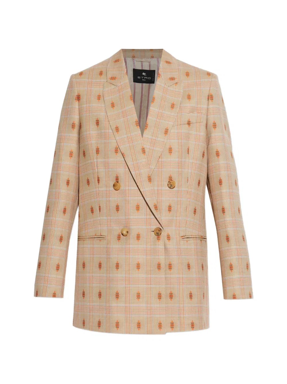Блейзер в клетку Etro, нейтральный
