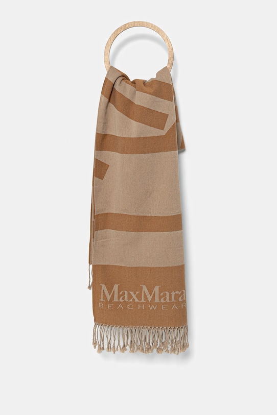 

Хлопковый шарф Max Mara Beachwear, бежевый