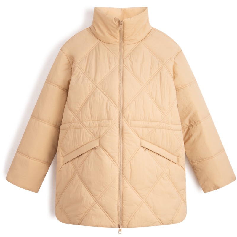 

Calvin Klein Пуховик женский цвета слоновой кости и желтого, AAT-Ivory Yellow