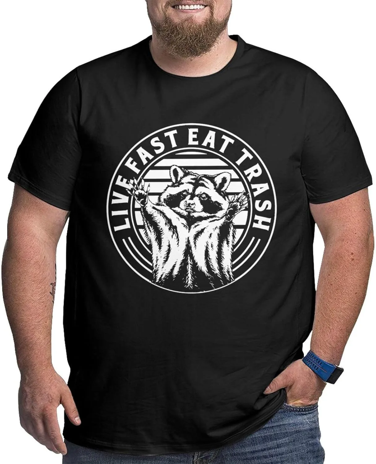 Футболка Fast Eat Trash мужская летняя Crewneck, короткий рукав, большой размер